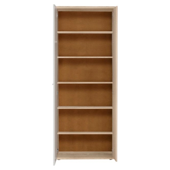 Armadio Scarpiera Multiuso 2 Ante 6 Ripiani 70x35x180h Nube Bianco E Rovere