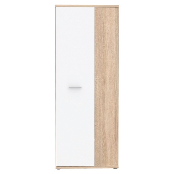 Armadio Scarpiera Multiuso 2 Ante 6 Ripiani 70x35x180h Nube Bianco E Rovere