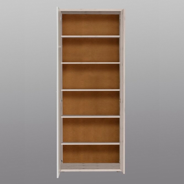 Armadio Scarpiera Multiuso 2 Ante 6 Ripiani 70x35x180h Nube Bianco e Rovere Cenere