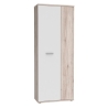 Armadio Scarpiera Multiuso 2 Ante 6 Ripiani 70x35x180h Nube Bianco e Rovere Cenere