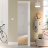 Armadio Scarpiera Multiuso Con Specchio 7 Ripiani 50x35x180h Nube Bianco