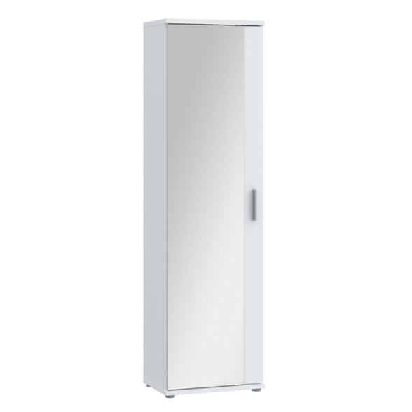 Armadio Scarpiera Multiuso Con Specchio 7 Ripiani 50x35x180h Nube Bianco