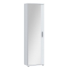Armadio Scarpiera Multiuso Con Specchio 7 Ripiani 50x35x180h Nube Bianco