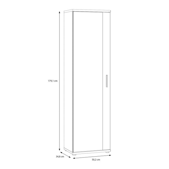 Armadio Scarpiera Multiuso Con Specchio 7 Ripiani 50x35x180h Nube Rovere