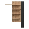 Mensola Verticale 4 Ripiani 132x22x190 Cm Lehman Rovere E Nero