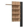 Mensola Verticale 4 Ripiani 132x22x190 Cm Lehman Rovere E Nero