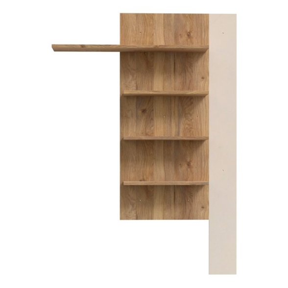 Mensola Verticale 4 Ripiani 132x22x190 Cm Lehman Rovere E Sabbia