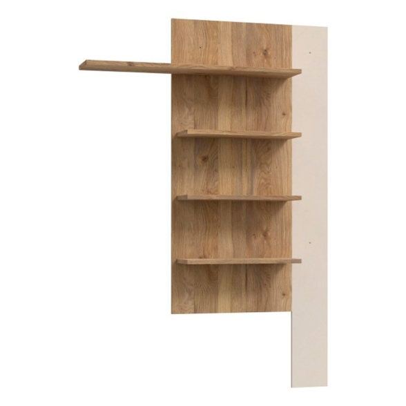 Mensola Verticale 4 Ripiani 132x22x190 Cm Lehman Rovere E Sabbia
