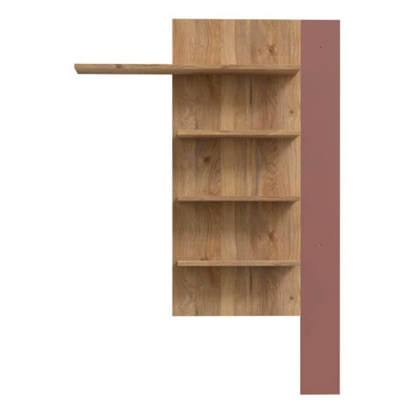 Mensola Verticale 4 Ripiani 132x22x190 Cm Lehman Rovere E Terracotta