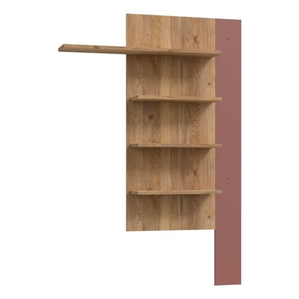 Mensola Verticale 4 Ripiani 132x22x190 Cm Lehman Rovere E Terracotta