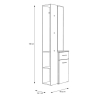 Mobile Ingresso 65x34x196 Con Specchio E Barra Appendiabiti Teka Bianco E Rovere