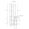 Mobile Ingresso 65x34x196 Con Specchio E Barra Appendiabiti Teka Bianco E Rovere