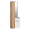 Mobile Ingresso 65x34x196 Con Specchio E Barra Appendiabiti Teka Bianco E Rovere