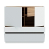 Mobile Soggiorno 120x40x110h 3 Ante 1 Cassetto Lewis Rovere E Grigio Chiaro