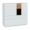 Mobile Soggiorno 120x40x110h 3 Ante 1 Cassetto Lewis Rovere E Grigio Chiaro