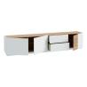 Mobile TV Da Terra 240x40x50h 3 Ante 2 Cassetti Lewis Rovere E Grigio Chiaro