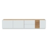 Mobile TV Da Terra 240x40x50h 3 Ante 2 Cassetti Lewis Rovere E Grigio Chiaro