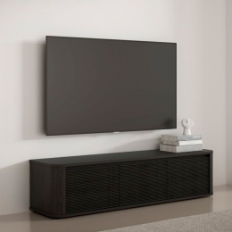 Mobile TV Da Terra 3 Ante 170x40x40 Design Moderno Lehman Rovere Nero