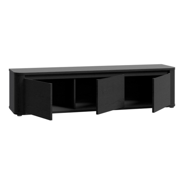 Mobile TV Da Terra 3 Ante 170x40x40 Design Moderno Lehman Rovere Nero