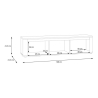 Mobile TV Da Terra 3 Ante 170x40x40 Design Moderno Lehman Rovere Nero