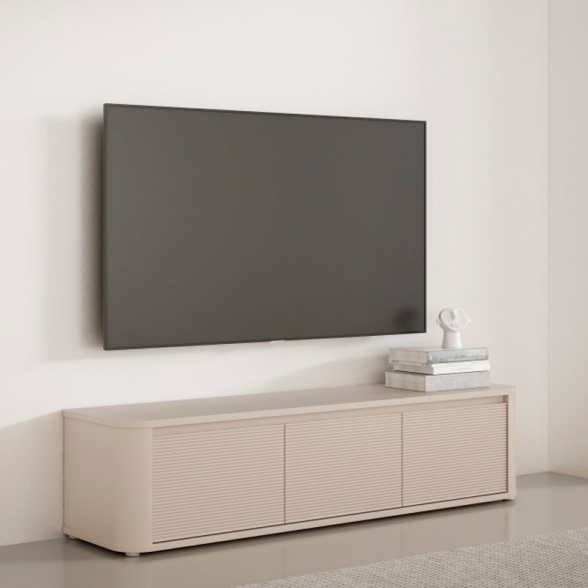 Mobile TV Da Terra 3 Ante 170x40x40 Design Moderno Lehman Sabbia