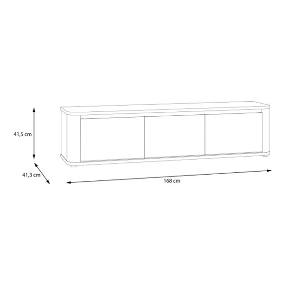 Mobile TV Da Terra 3 Ante 170x40x40 Design Moderno Lehman Sabbia