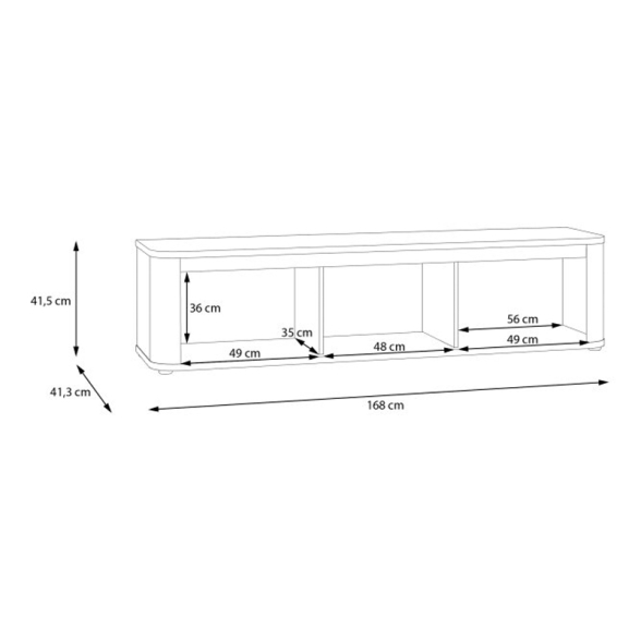 Mobile TV Da Terra 3 Ante 170x40x40 Design Moderno Lehman Sabbia