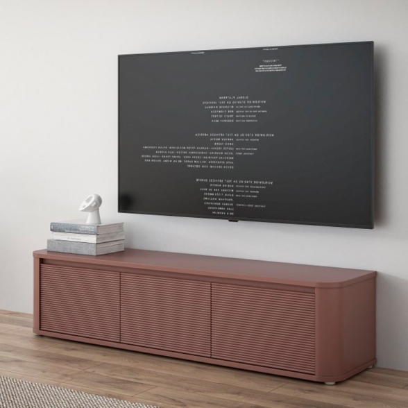 Mobile TV Da Terra 3 Ante 170x40x40 Design Moderno Lehman Terracotta