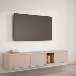 Mobile TV Sospeso 3 Ante 215x40x40 Con Vano A Giorno Lehman Sabbia