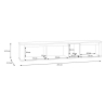 Mobile TV Sospeso 3 Ante 215x40x40 Con Vano A Giorno Lehman Sabbia