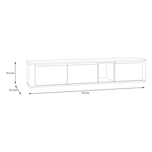 Mobile TV Sospeso 3 Ante 215x40x40 Con Vano A Giorno Lehman Sabbia