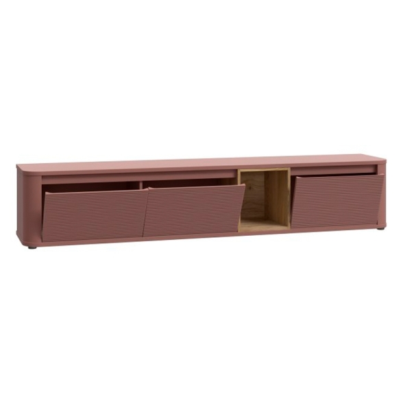 Mobile TV Sospeso 3 Ante 215x40x40 Con Vano A Giorno Lehman Terracotta