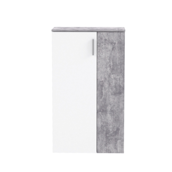 Scarpiera 6 Ripiani 2 Ante 70x34x120h 18 Paia Nube Bianco E Grigio Cemento
