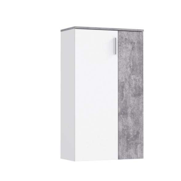 Scarpiera 6 Ripiani 2 Ante 70x34x120h 18 Paia Nube Bianco E Grigio Cemento