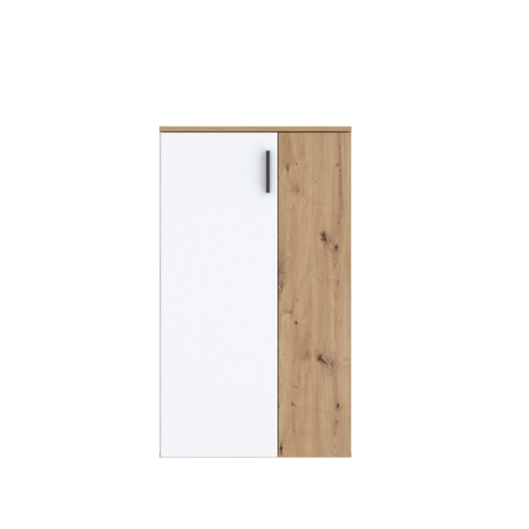 Scarpiera 6 Ripiani 2 Ante 70x34x120h 18 Paia Nube Bianco E Rovere Artisan