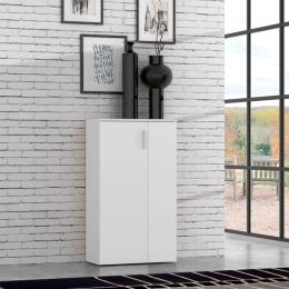 Scarpiera 6 Ripiani 2 Ante 70x34x120h 18 Paia Nube Bianco Opaco