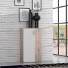 Scarpiera 6 Ripiani 2 Ante 70x34x120h 18 Paia Nube Bianco Rovere Cenere