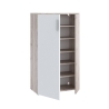 Scarpiera 6 Ripiani 2 Ante 70x34x120h 18 Paia Nube Bianco Rovere Cenere