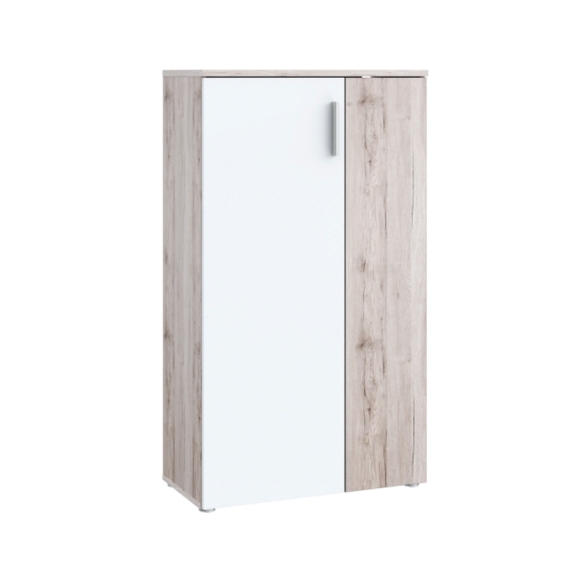 Scarpiera 6 Ripiani 2 Ante 70x34x120h 18 Paia Nube Bianco Rovere Cenere