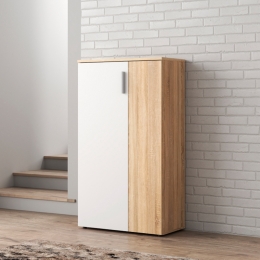 Scarpiera 6 Ripiani 2 Ante 70x34x120h 18 Paia Nube Bianco Rovere Sonoma