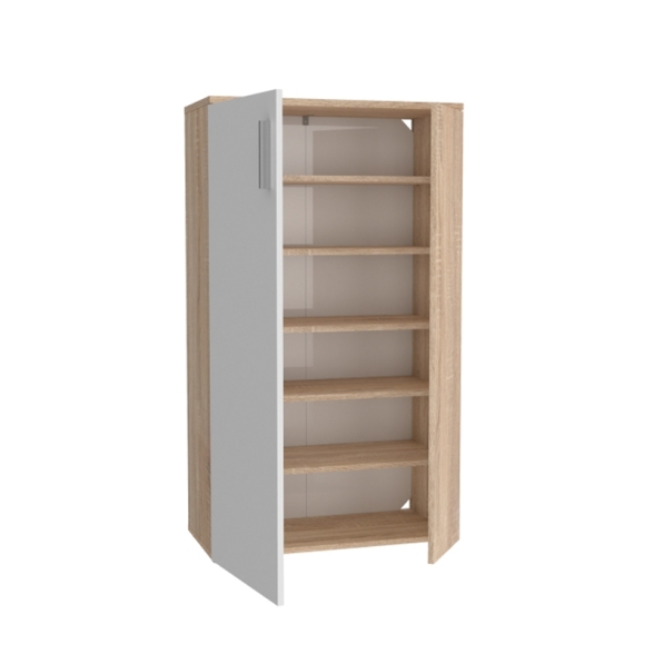 Scarpiera 6 Ripiani 2 Ante 70x34x120h 18 Paia Nube Bianco Rovere Sonoma