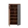 Scarpiera 6 Ripiani 2 Ante 70x34x120h 18 Paia Nube Rovere Invecchiato E Grigio Scuro