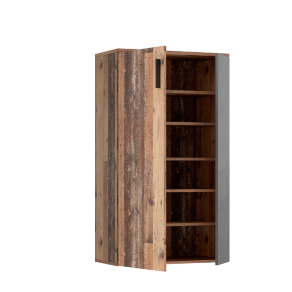 Scarpiera 6 Ripiani 2 Ante 70x34x120h 18 Paia Nube Rovere Invecchiato E Grigio Scuro