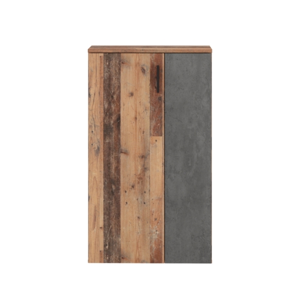 Scarpiera 6 Ripiani 2 Ante 70x34x120h 18 Paia Nube Rovere Invecchiato E Grigio Scuro
