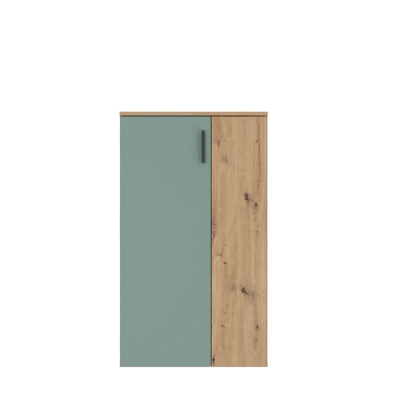 Scarpiera 6 Ripiani 2 Ante 70x34x120h 18 Paia Nube Verde Salvia Rovere Artisan