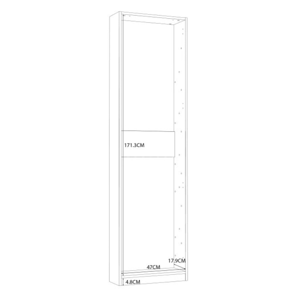 Scarpiera Alta Con Specchio 1 Anta 50x20x180 h Runa Bianco Opaco