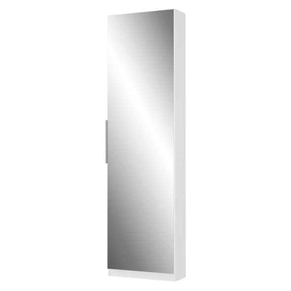 Scarpiera Alta Con Specchio 1 Anta 50x20x180 h Runa Bianco Opaco