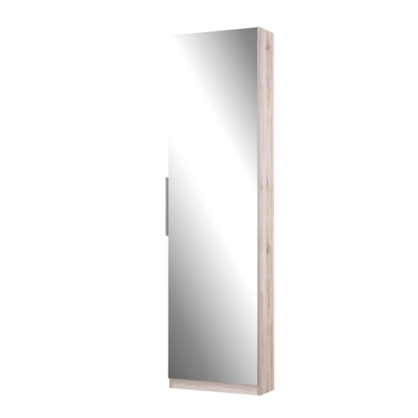 Scarpiera Alta Con Specchio 1 Anta 50x20x180 h Runa Rovere Sabbia