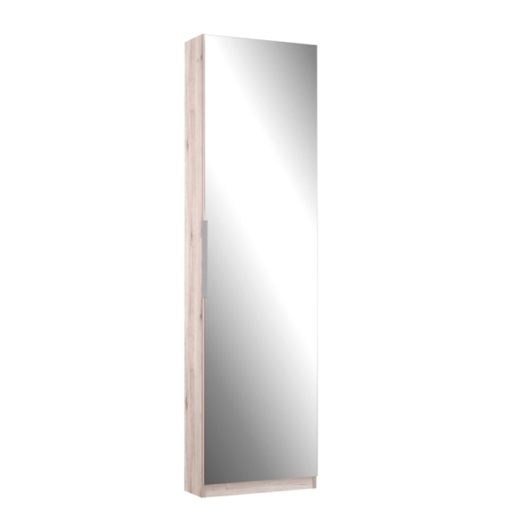 Scarpiera Alta Con Specchio 1 Anta 50x20x180 h Runa Rovere Sabbia
