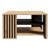 Tavolino Basso Da Salotto 80x80 Con Doghe Kave Rovere Artisan E Antracite